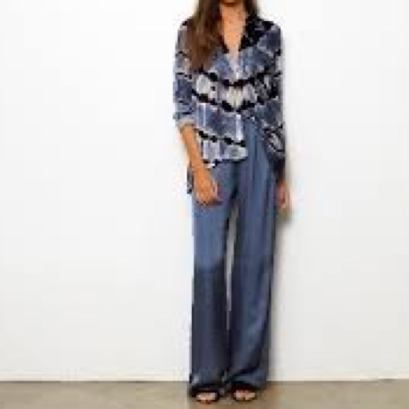 new YFB ☀︎︎ Valeria Silky Wide Leg Pants☀︎ ︎Blue - Picture 2 of 7